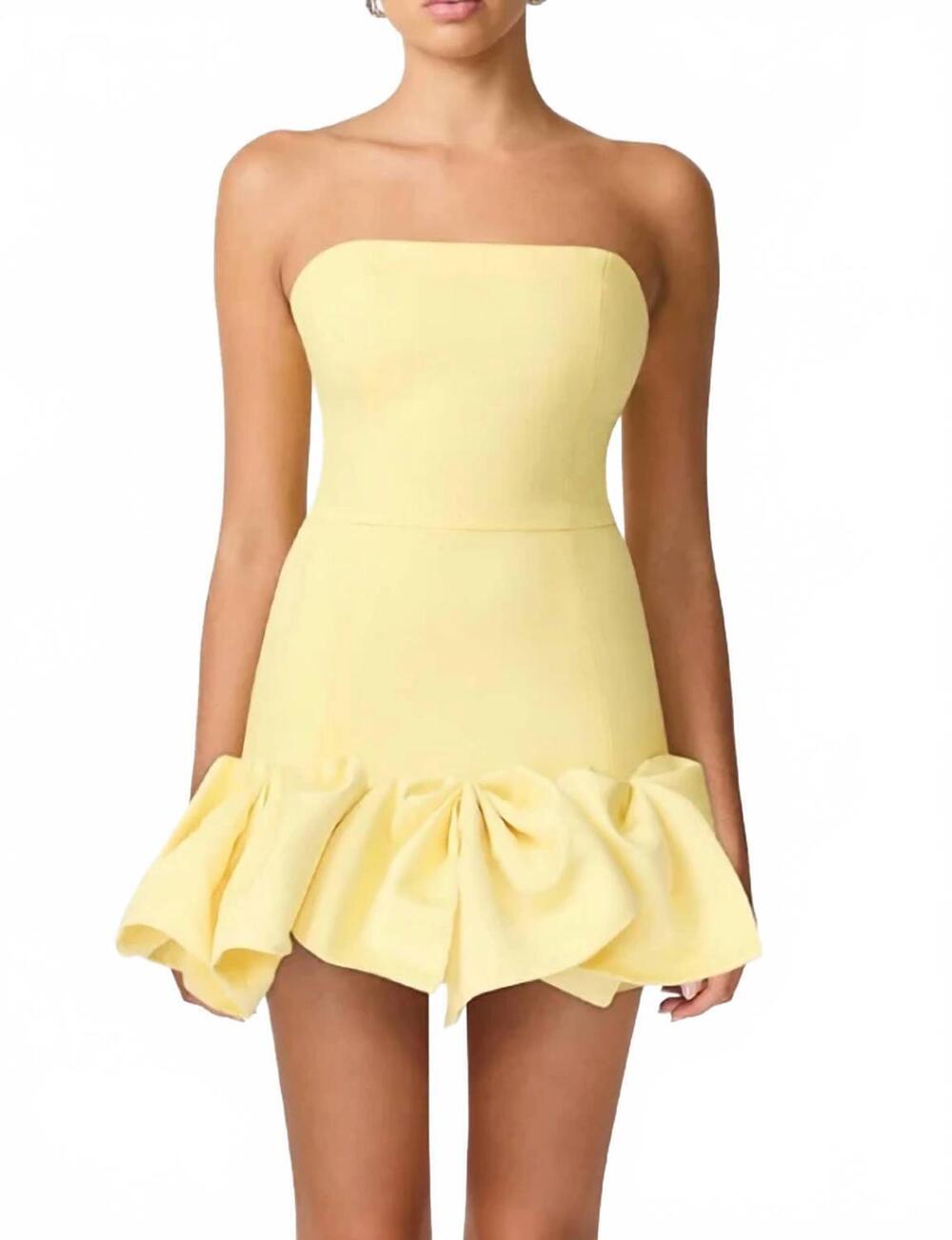 NEW ELLIATT evee mini dress in lemon